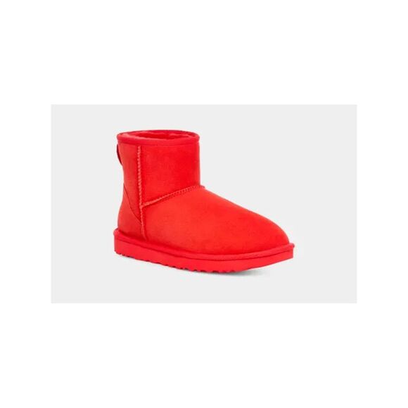 UGG Shoes - UGG Womens Red Back Pull-Tab Classic Ii Round Toe Wedge Leather Winter Boots 5